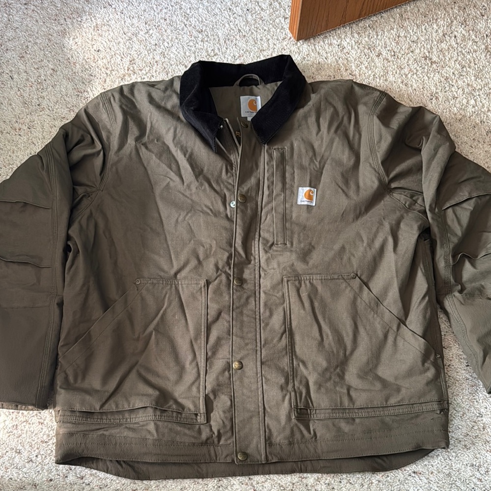 Carhartt Brown Military Field Jacket with Quilted Insulation